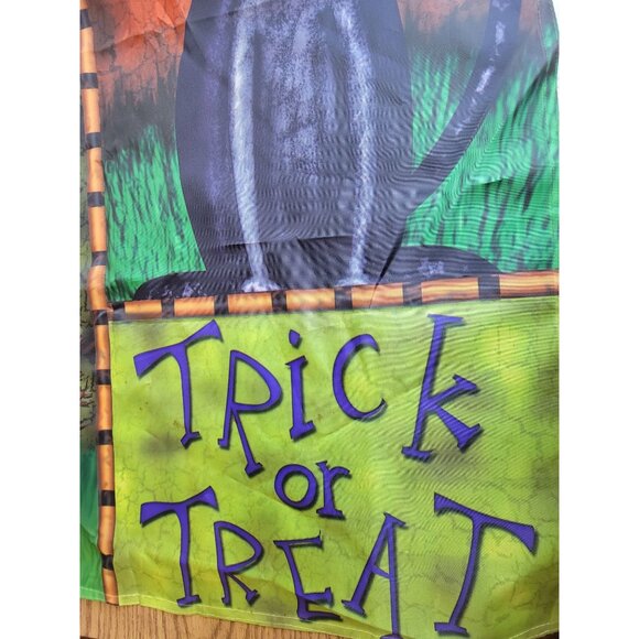 Jetmax ghost flag trick or treat cat witch hanging Halloween home decor - Picture 3 of 9